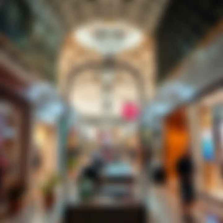 Interior view of Qalaria Mall with vibrant stores and shopping areas