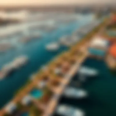 Aerial view of marina lifestyle and amenities