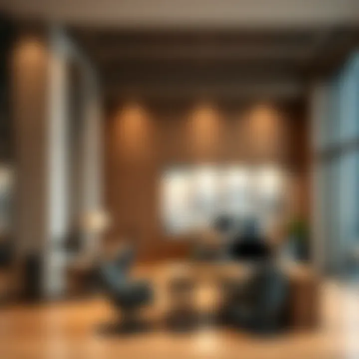 Business center within a serviced apartment building