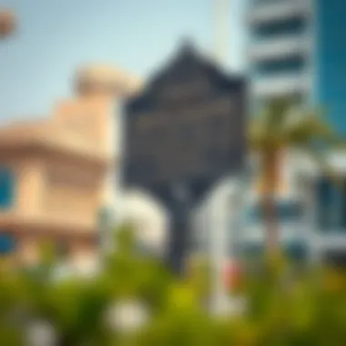 A historical marker signifying the rich past of Sheikh Rashid Street