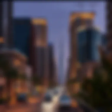 Real estate developments lining Sheikh Rashid Street highlighting urban growth