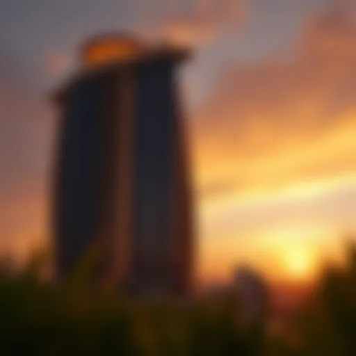 Stunning view of the Burj Royal at sunset