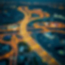 Aerial view of the Dubai-Al Ain Road showcasing its strategic importance