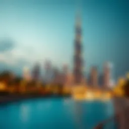 The majestic Burj Khalifa towering over the Dubai skyline
