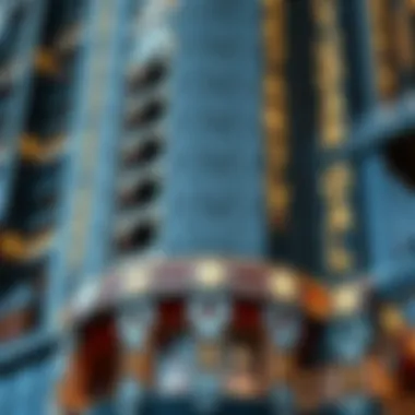 Close-up of the intricate façade blending modern and traditional elements