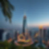 Panoramic view of the Festival Tower showcasing its architectural design