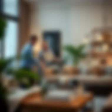 Professionals handling delicate furniture with care