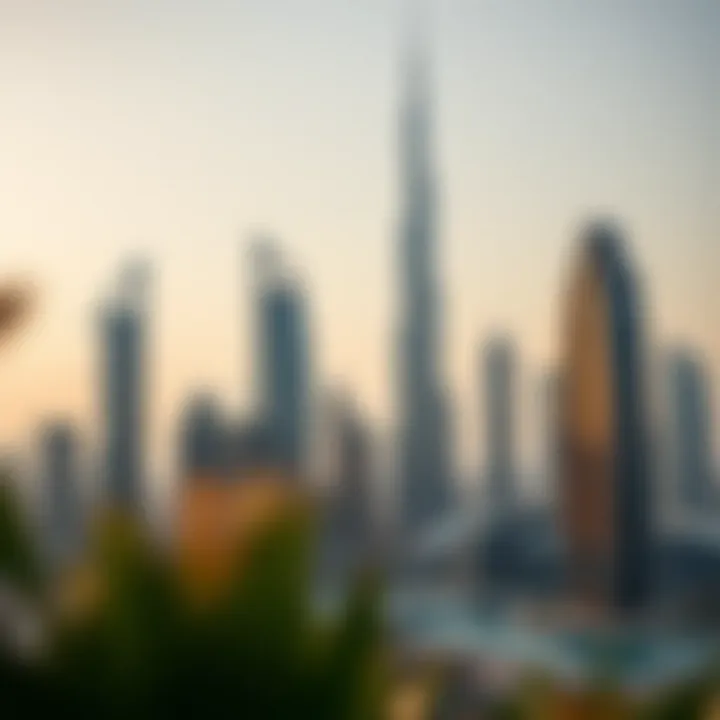 Futuristic skyline view of Future Tower 4 in Dubai