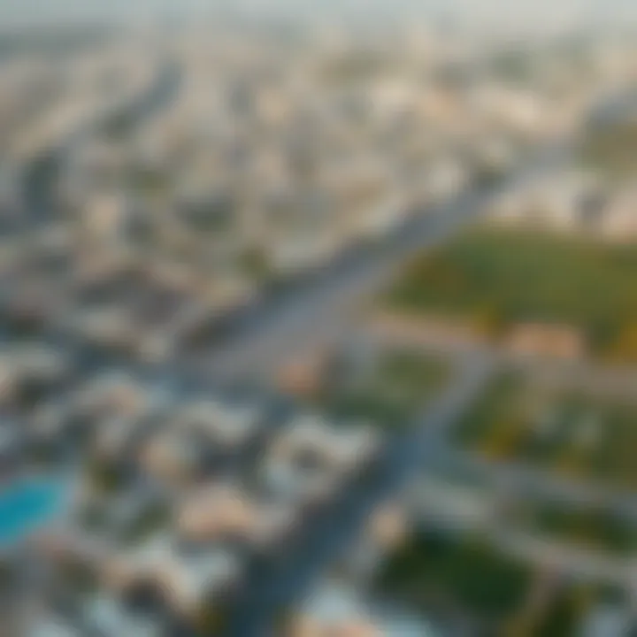 Aerial view of Halwan suburb highlighting residential areas and developments