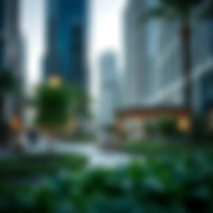 An elegant public space in Dubai highlighting the aesthetic appeal of hard landscaping