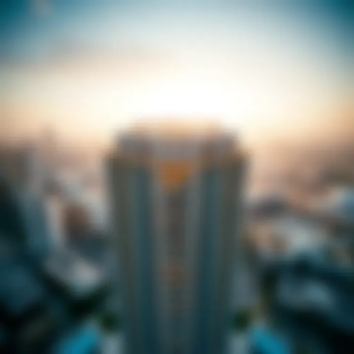 Aerial view of Maryah Tower showcasing its architectural design