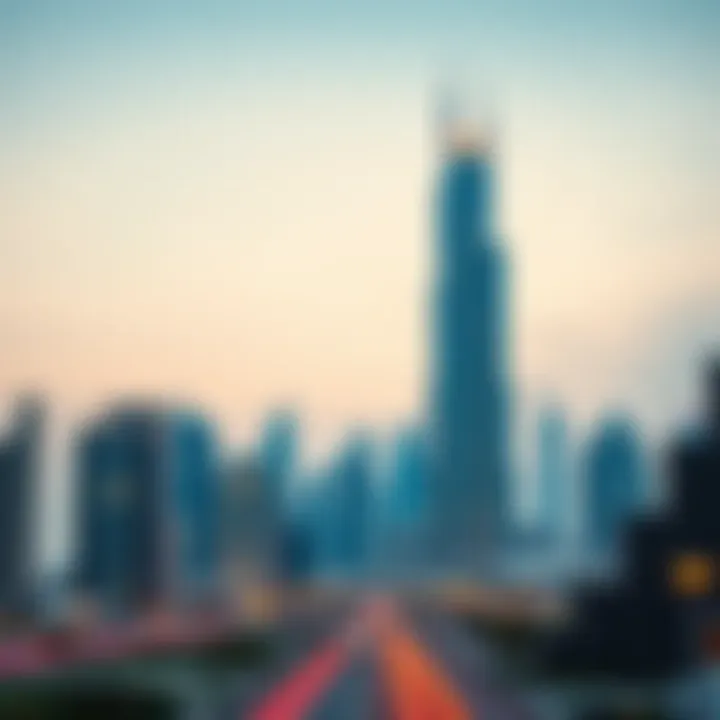 Illustration of a modern skyscraper in Dubai