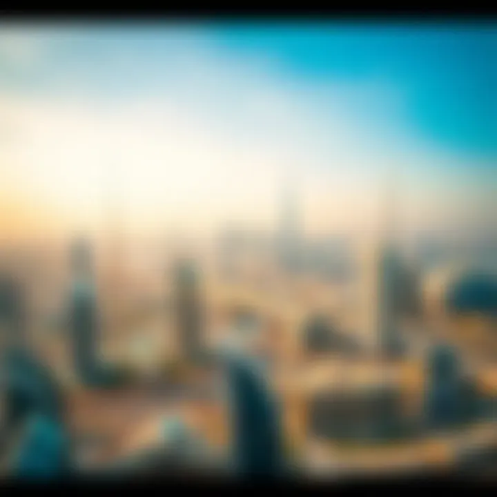 Aerial view of Dubai and Abu Dhabi skyline