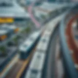 Aerial view of the Dubai Metro showcasing the Expo 2020 route