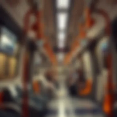 Inside a Dubai Metro Train: Efficient Transport Experience Interior view of a Dubai Metro train during peak hours