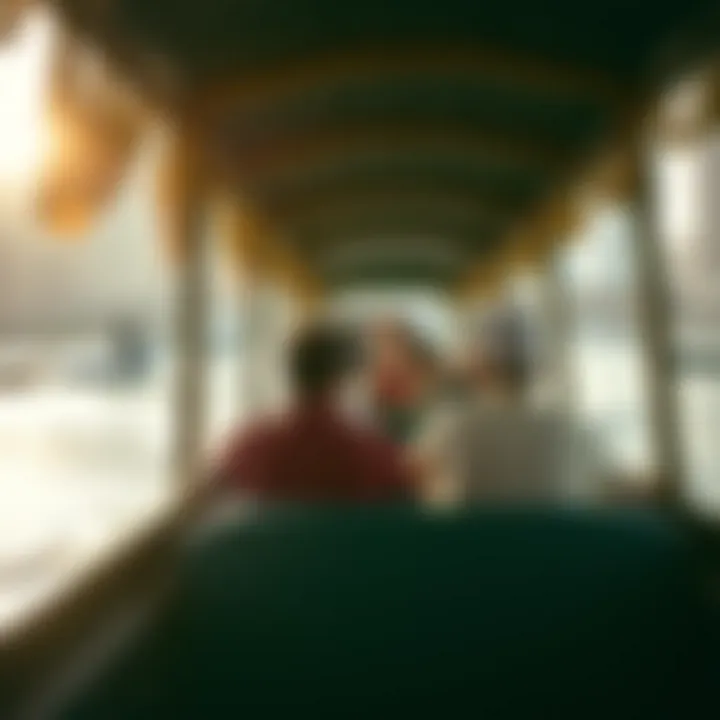 Passengers enjoying their ride on an abra