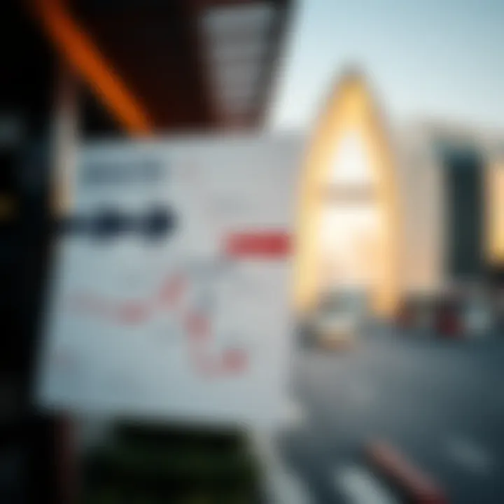 Map highlighting the route from metro station to Dubai Frame