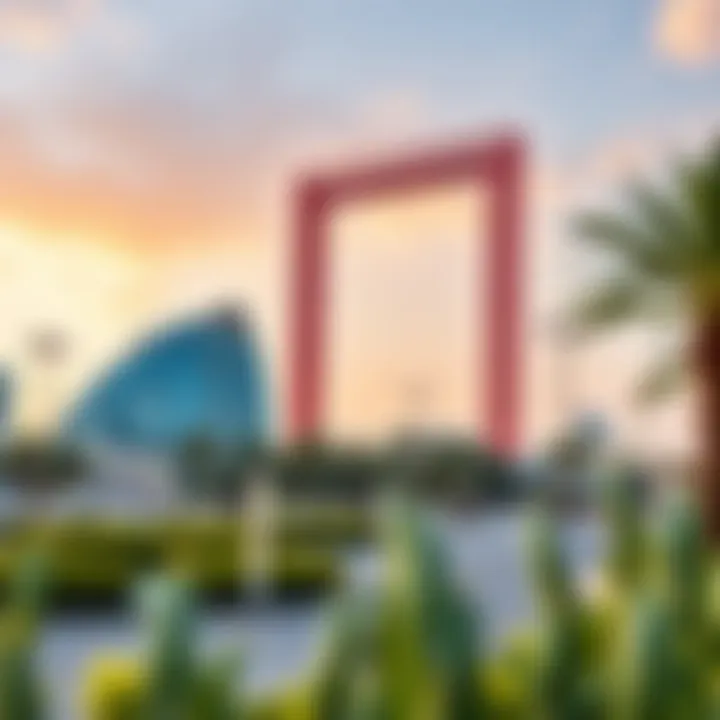 Scenic view of the area surrounding Dubai Frame with amenities