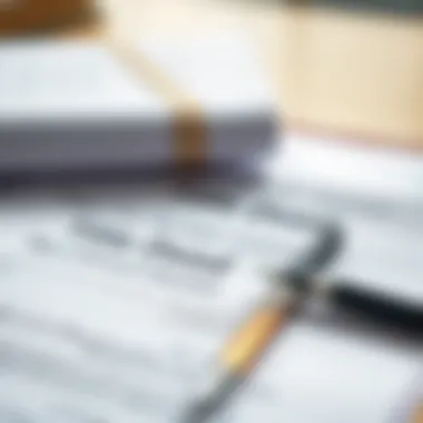 Illustration of legal documents and a pen