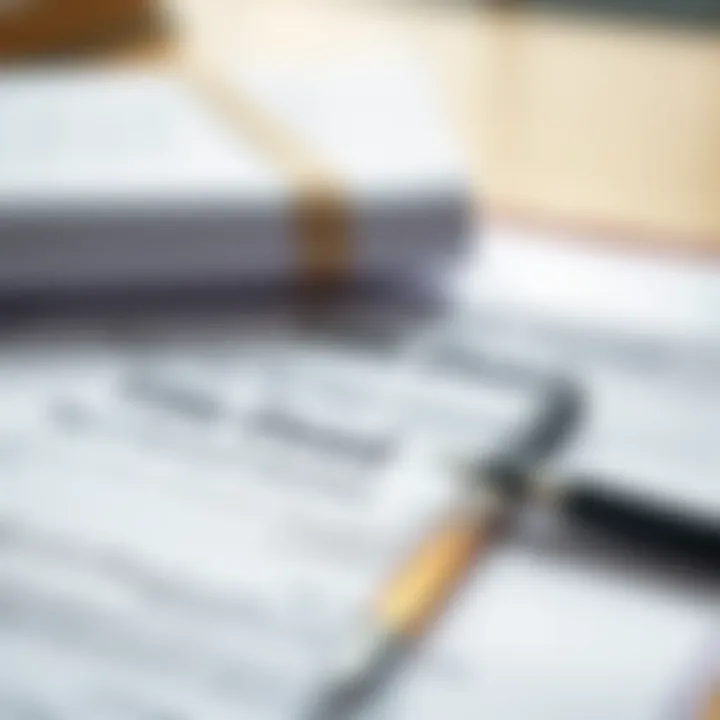 Illustration of legal documents and a pen