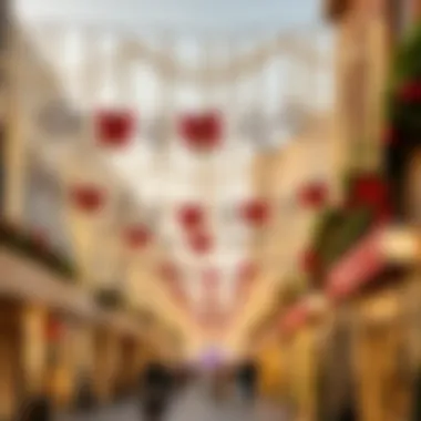 Festive decorations in a Dubai street during holidays