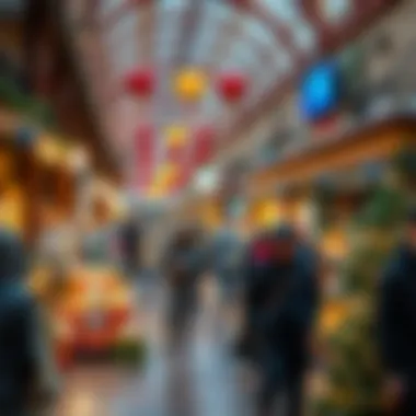 Vibrant markets bustling with holiday shoppers