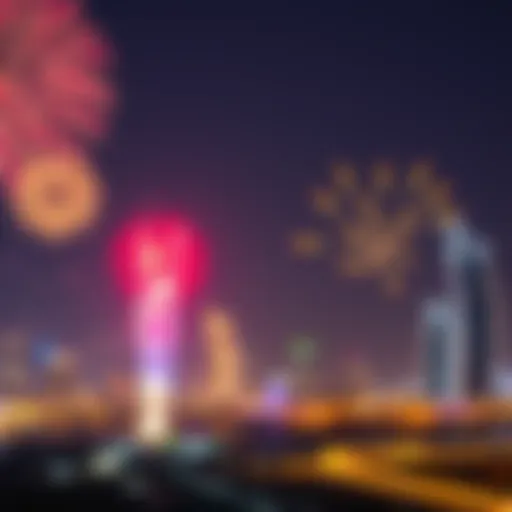 UAE Skyline Illuminated During Public Celebrations Celebratory fireworks lighting up the UAE skyline