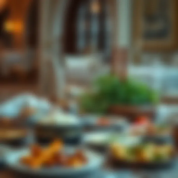 Iftar Delicacies in Dubai Traditional Iftar table set with various dishes