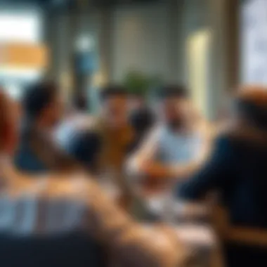 Real estate professionals discussing market trends