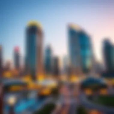 Skyline of Dubai showcasing modern architecture