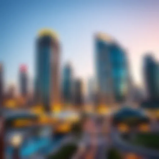 Skyline of Dubai showcasing modern architecture