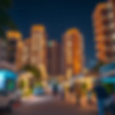 Vibrant community atmosphere surrounding Rihan Heights Tower C