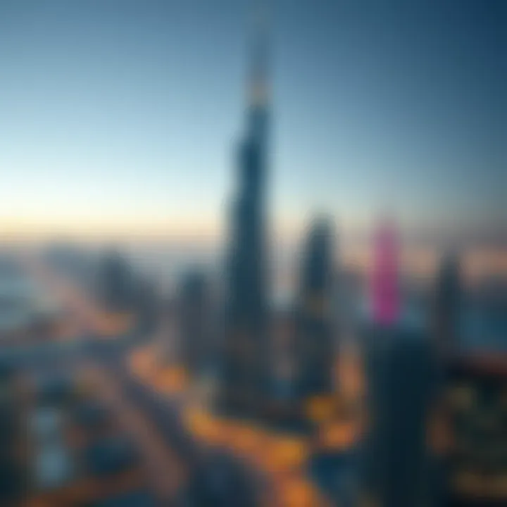 Panoramic view of Sahara Tower in Dubai's skyline