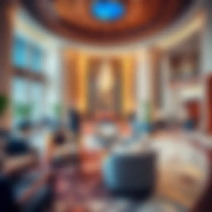 Elegant lobby interior of Savoy Hotel Dubai