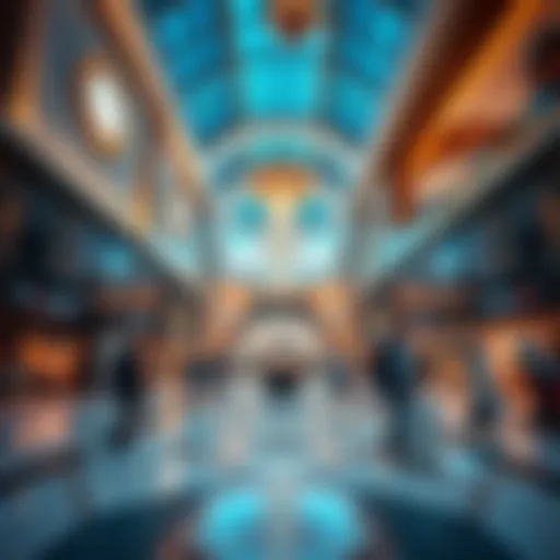 Stunning interior view of a luxury mall in Dubai showcasing unique architectural designs and vibrant atmosphere