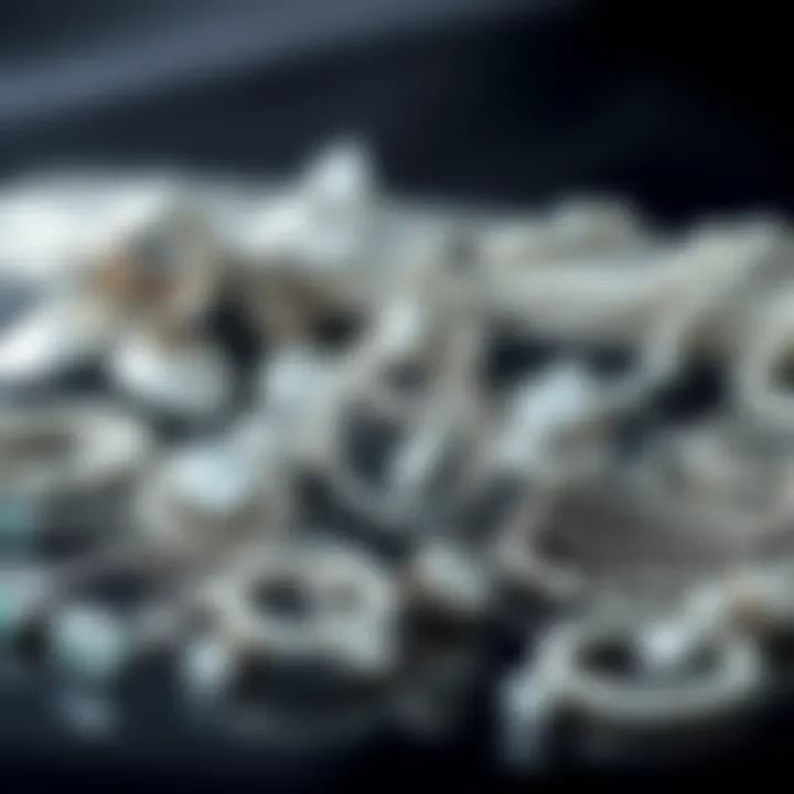 An artistic arrangement of silver jewelry, highlighting the craftsmanship and allure in Dubai.