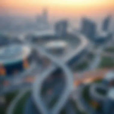 Infrastructure plans showing transportation and amenities development