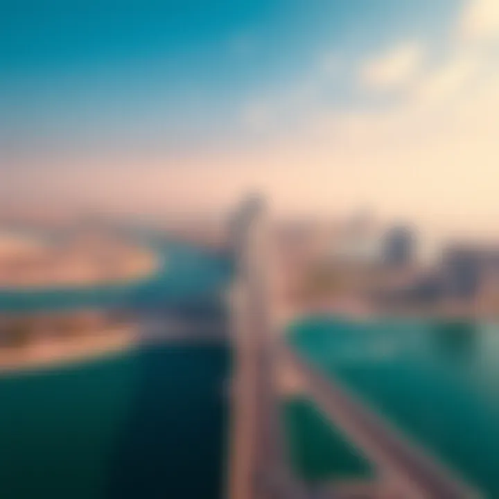 Aerial view of the iconic bridges connecting Al Reem Island to the mainland
