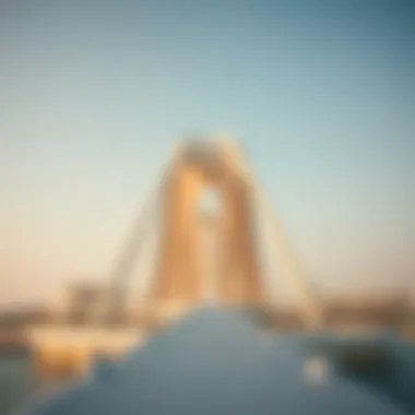 Close-up of the architectural details of a bridge on Al Reem Island