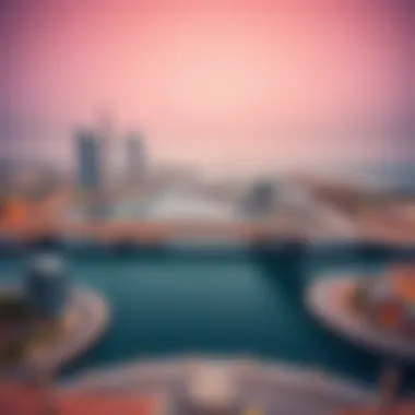 A panoramic view showcasing the connectivity of Al Reem Island's bridges
