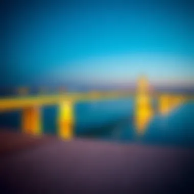Evening view of the illuminated bridges on Al Reem Island