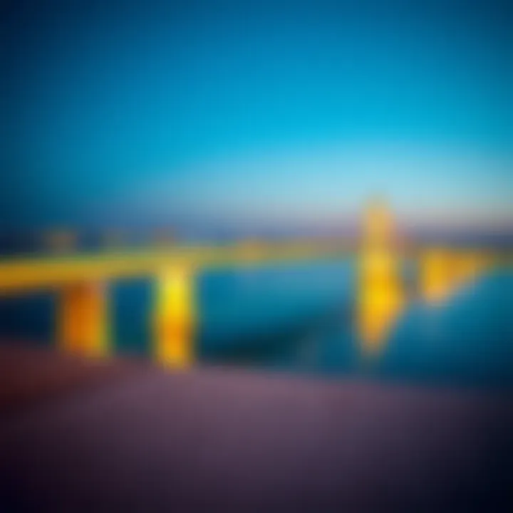 Evening view of the illuminated bridges on Al Reem Island