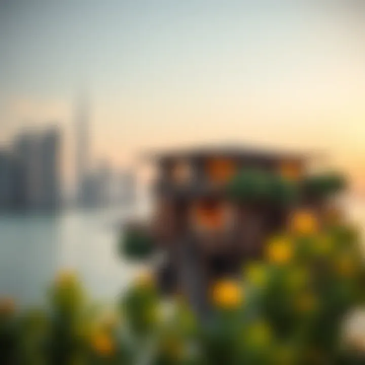 Stunning view of Treehouse architecture against the Dubai skyline