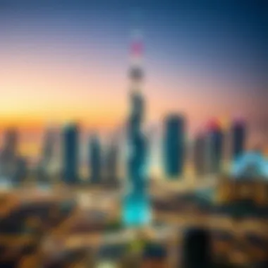 Dubai skyline illuminated for UAE National Day