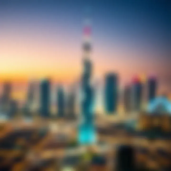 Dubai skyline illuminated for UAE National Day