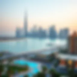 A panoramic view of the iconic skyline of Dubai with modern architecture