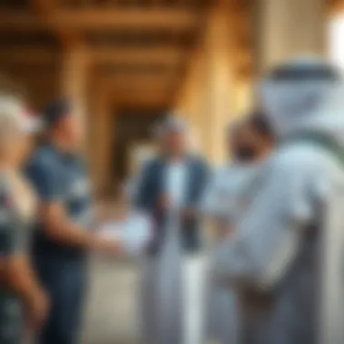 Community Engagement at ADDC ADDC representatives discussing utility services with community members