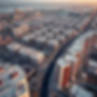 Aerial view of Al Qusais showcasing residential buildings