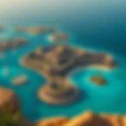 Aerial view of The World Islands in Dubai showcasing unique layouts