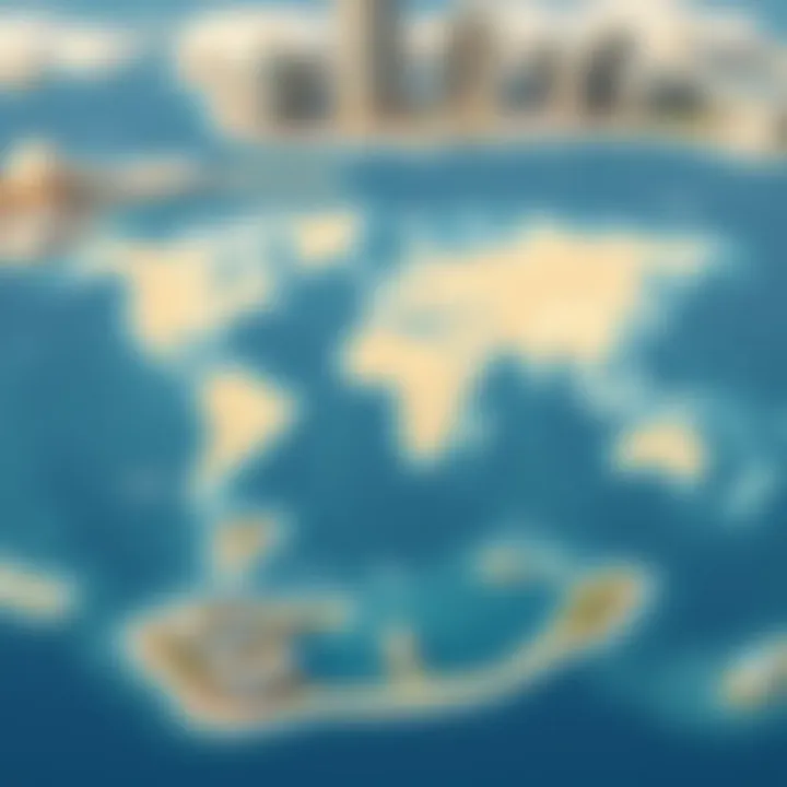 Map Layout of The World Islands Map illustration showing the layout of The World Islands